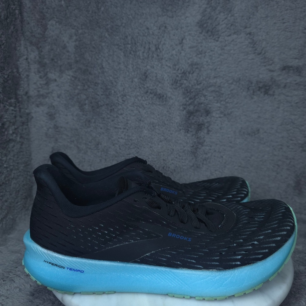 Brooks Hyperion Tempo Running Shoes Mens 12 Black Blue Lightweight DNA FLASH